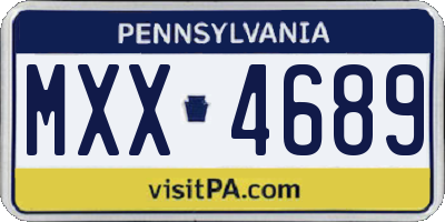PA license plate MXX4689