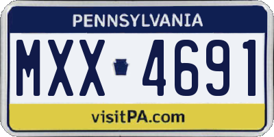 PA license plate MXX4691
