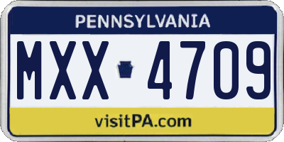 PA license plate MXX4709