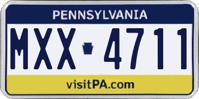 PA license plate MXX4711