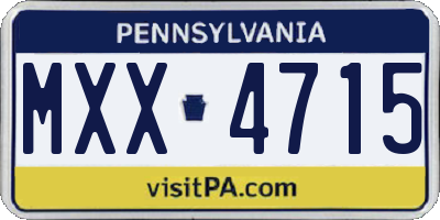 PA license plate MXX4715