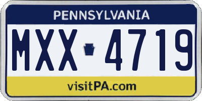 PA license plate MXX4719