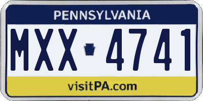 PA license plate MXX4741