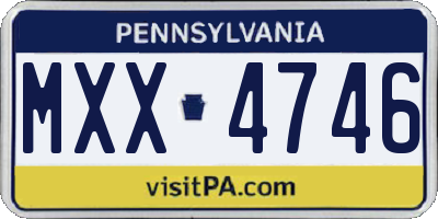 PA license plate MXX4746