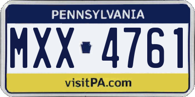 PA license plate MXX4761