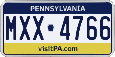 PA license plate MXX4766