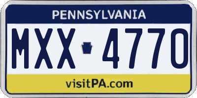 PA license plate MXX4770