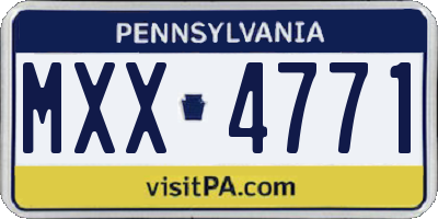 PA license plate MXX4771