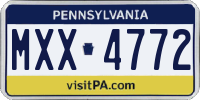 PA license plate MXX4772