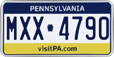 PA license plate MXX4790