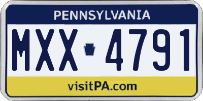PA license plate MXX4791