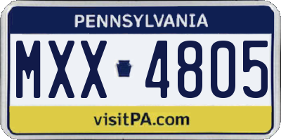 PA license plate MXX4805