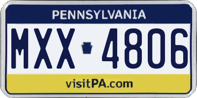 PA license plate MXX4806