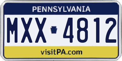PA license plate MXX4812