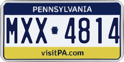 PA license plate MXX4814