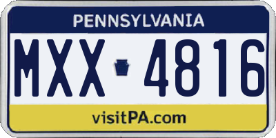 PA license plate MXX4816