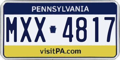 PA license plate MXX4817