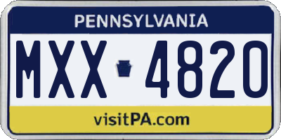 PA license plate MXX4820