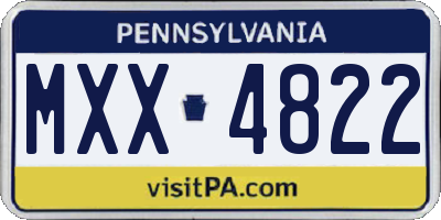 PA license plate MXX4822