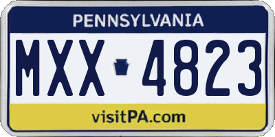 PA license plate MXX4823