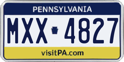 PA license plate MXX4827