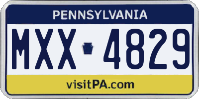 PA license plate MXX4829