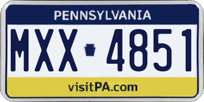 PA license plate MXX4851