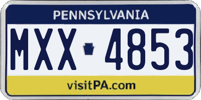 PA license plate MXX4853