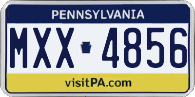 PA license plate MXX4856