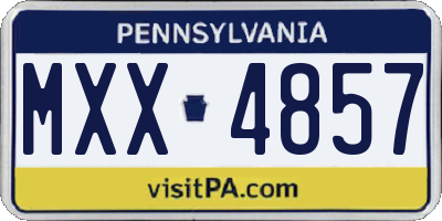PA license plate MXX4857