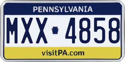 PA license plate MXX4858