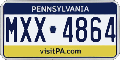 PA license plate MXX4864