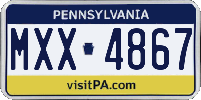 PA license plate MXX4867