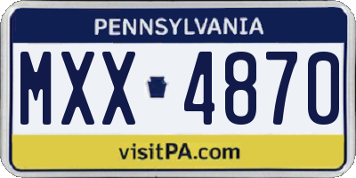 PA license plate MXX4870
