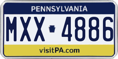 PA license plate MXX4886