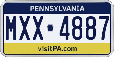 PA license plate MXX4887