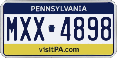 PA license plate MXX4898