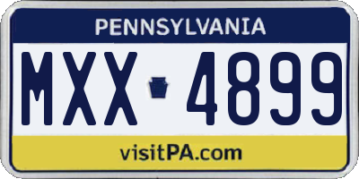 PA license plate MXX4899