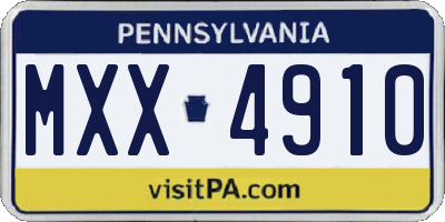 PA license plate MXX4910