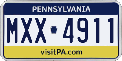PA license plate MXX4911