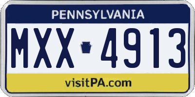 PA license plate MXX4913