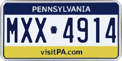 PA license plate MXX4914