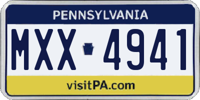 PA license plate MXX4941