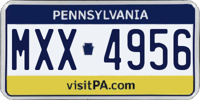PA license plate MXX4956