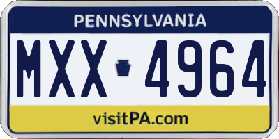 PA license plate MXX4964