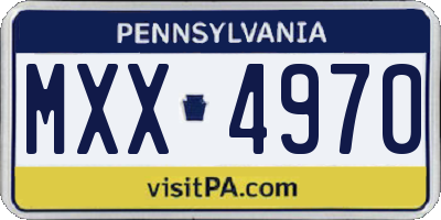 PA license plate MXX4970