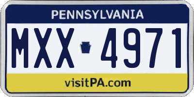 PA license plate MXX4971