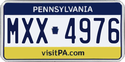 PA license plate MXX4976