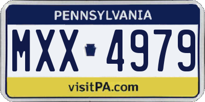 PA license plate MXX4979