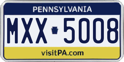PA license plate MXX5008